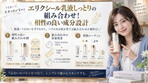 エリクシール乳液しっとりの組み合わせ！相性の良い成分設計