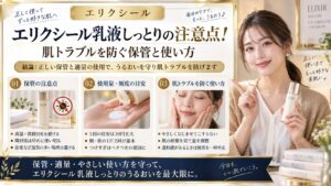 エリクシール乳液しっとりの注意点！肌トラブルを防ぐ保管と使い方