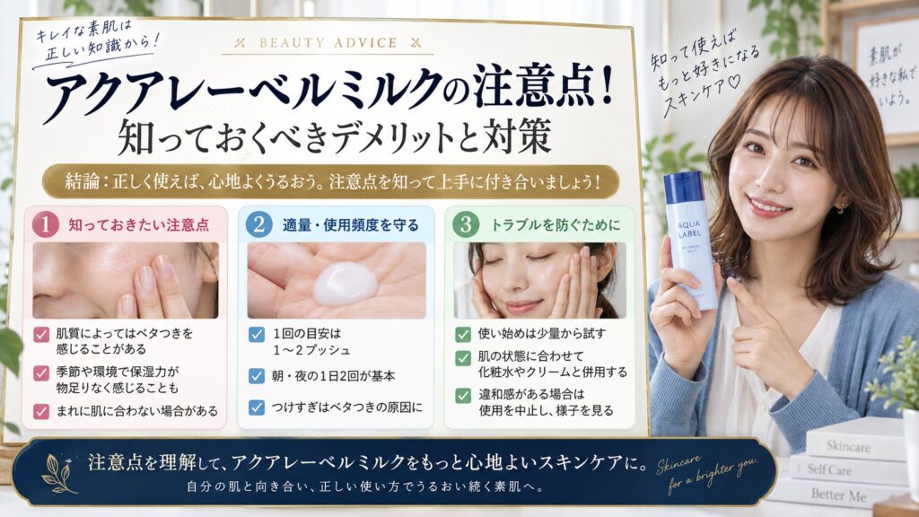 アクアレーベルミルクの注意点！知っておくべきデメリットと対策