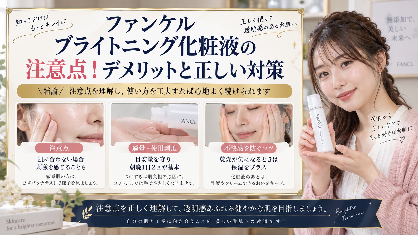 ファンケルブライトニング化粧液の注意点!デメリットと正しい対策
