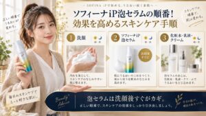 ソフィーナiP泡セラムの順番！効果を高めるスキンケア手順