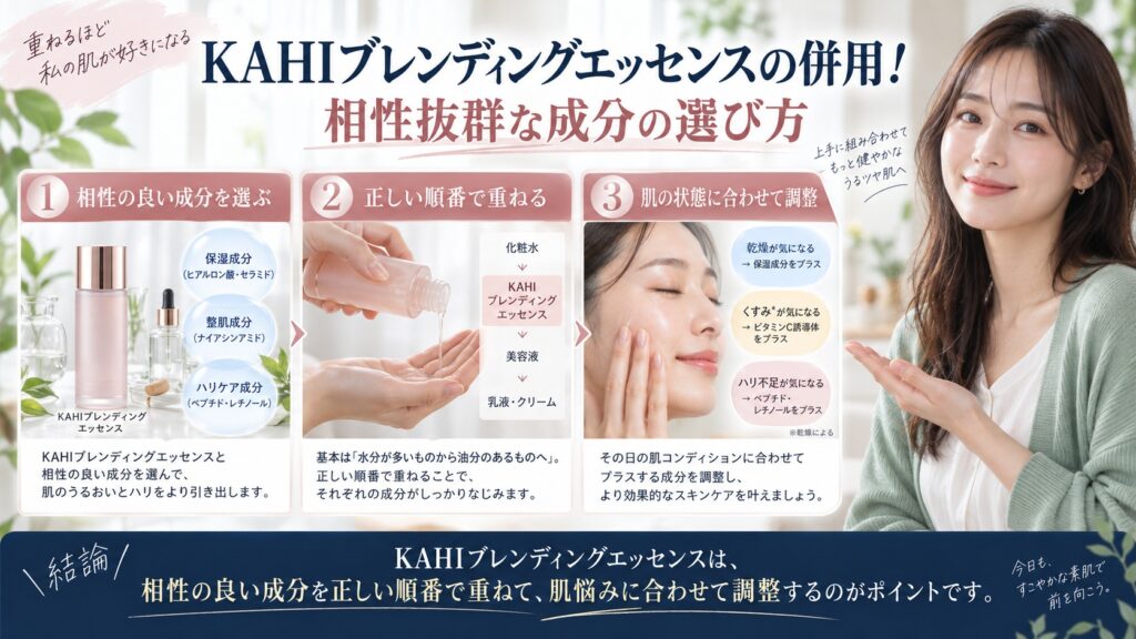 KAHIブレンディングエッセンスの併用！相性抜群な成分の選び方を3ステップで解説するアイキャッチ