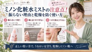 ミノン化粧水ミストの注意点！振らない理由と乾燥を防ぐ使い方を3ステップで解説するアイキャッチ