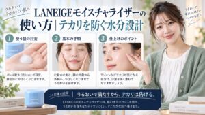 LANEIGEモイスチャライザーの使い方｜テカリを防ぐ水分設計を3ステップで解説するアイキャッチ
