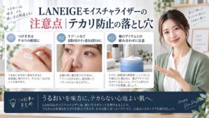 LANEIGEモイスチャライザーの注意点｜テカリ防止の落とし穴を3ステップで解説するアイキャッチ