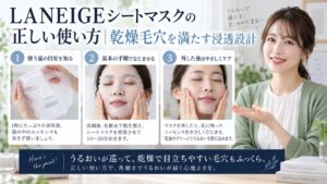 LANEIGEシートマスクの正しい使い方｜乾燥毛穴を満たす浸透設計を3ステップで解説するアイキャッチ