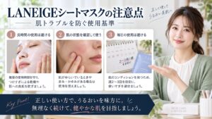 LANEIGEシートマスクの注意点｜肌トラブルを防ぐ使用基準を3ステップで解説するアイキャッチ