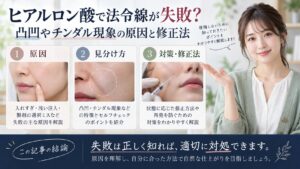 ヒアルロン酸で法令線が失敗？凸凹やチンダル現象の原因と修正法を3ステップで解説するアイキャッチ