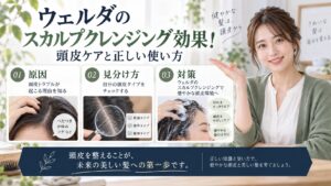ウェルダのスカルプクレンジング効果！頭皮ケアと正しい使い方を3ステップで解説するアイキャッチ