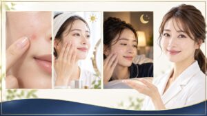 オルビスクリアフルアクネスポッツの朝晩の使い方を示すアイキャッチ
