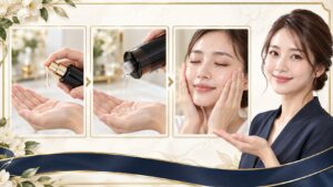 SUQQUヴィアルムザローションをセラム後に使う順番を示すアイキャッチ