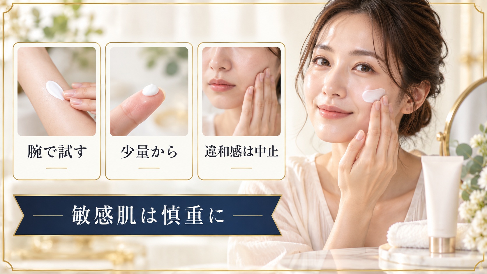 ミシャグロウデューイサンスクリーン敏感肌向けの使い方を示すアイキャッチ