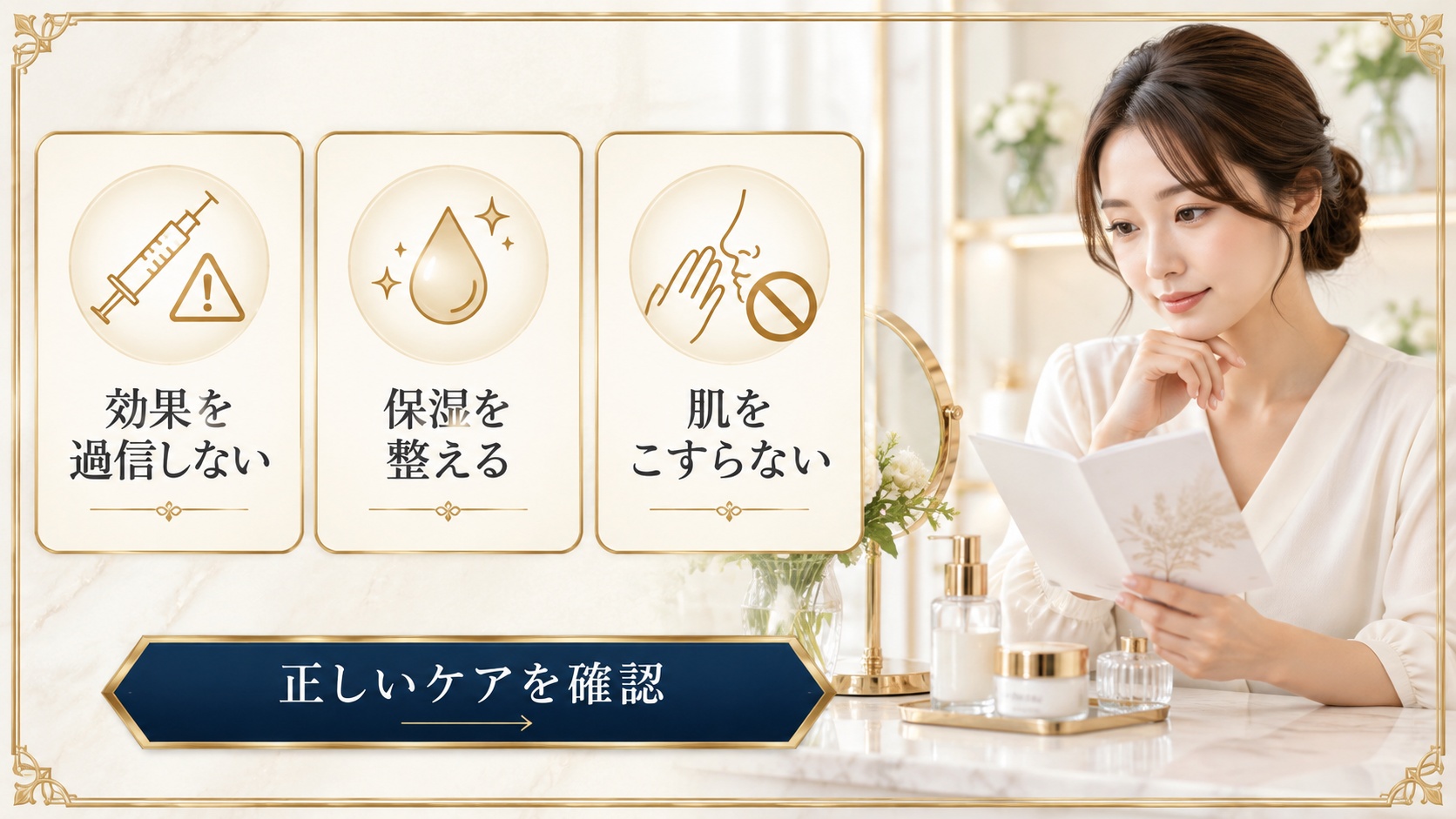 ヒアルロン酸と毛穴ケアの注意点を示すアイキャッチ
