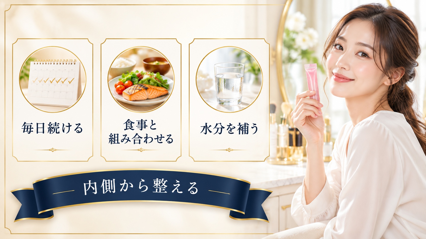 コラーゲンゼリーの食べ方とインナーケアを示すアイキャッチ