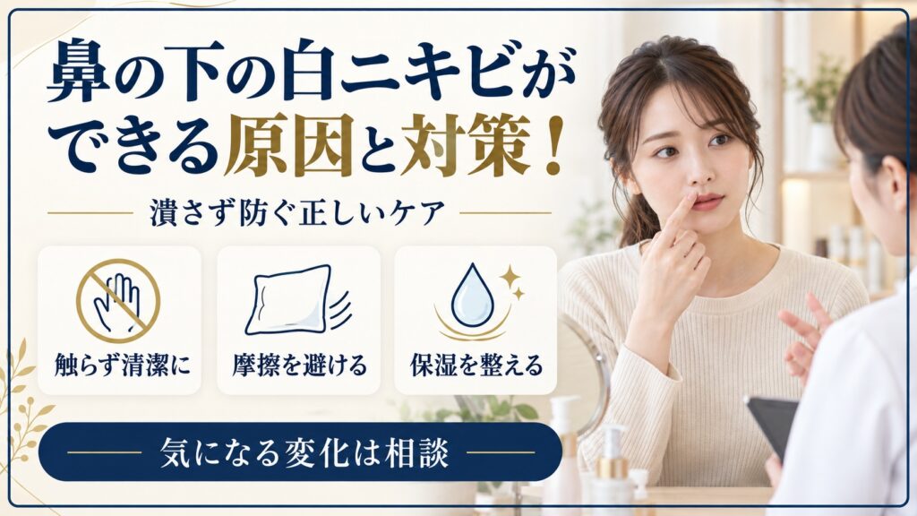 鼻の下を触らず清潔にし摩擦を避けて保湿する美容ボード
