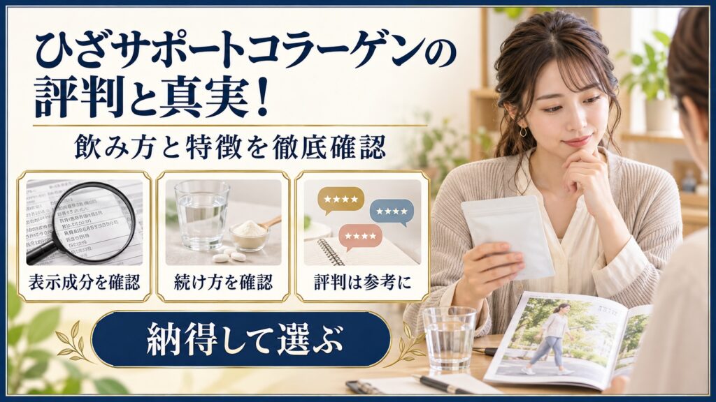ひざサポートコラーゲンの表示成分と評判を確認する美容ボード