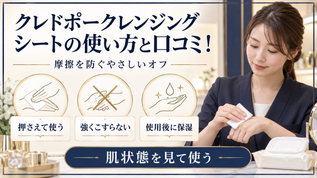 クレンジングシートを押さえて使い摩擦を避ける美容ボード