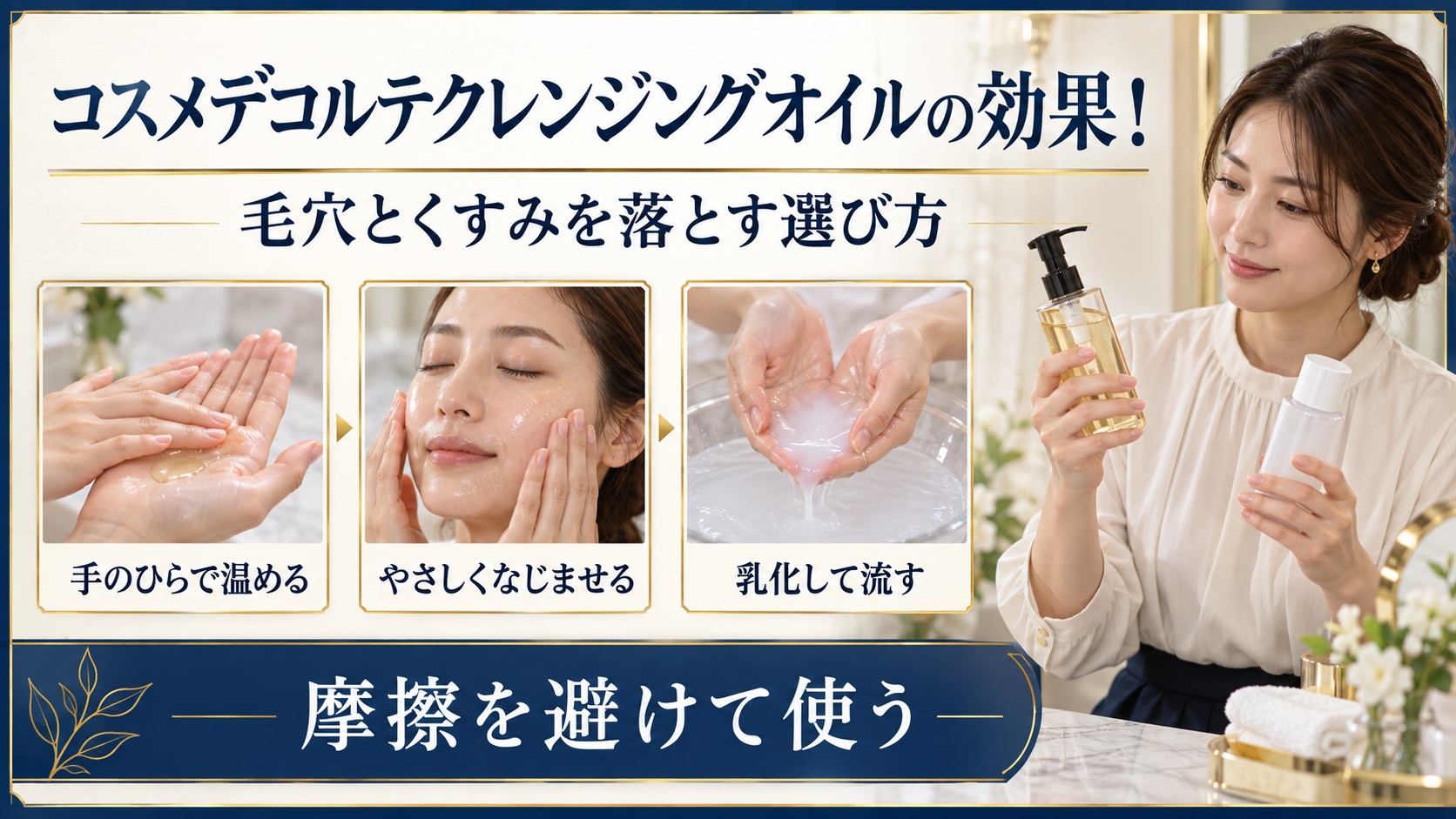 クレンジングオイルを温めてなじませ乳化する美容ボード