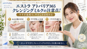 エストラ アトバリア365クレンジングミルクの注意点！すすぎ温度 アイキャッチ