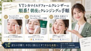 VTシカマイルドフォームクレンザーの順番！朝夜とクレンジングの手順 アイキャッチ