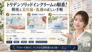 トリデンソリッドインクリームの順番！朝夜と美容液・乳液の正しい手順 アイキャッチ