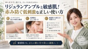 リジュランアンプルと敏感肌！赤み防ぐ低刺激な正しい使い方 アイキャッチ