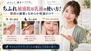 ちふれ敏感肌用乳液の使い方！朝夜の適量となめらか保湿のコツ アイキャッチ