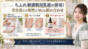 ちふれ敏感肌用乳液の併用！美容液との相性とNGな組み合わせ アイキャッチ