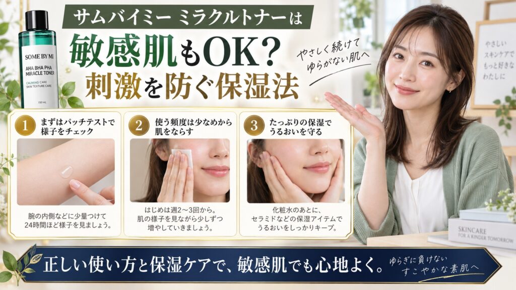 サムバイミーミラクルトナーは敏感肌もOK？刺激を防ぐ保湿法 アイキャッチ
