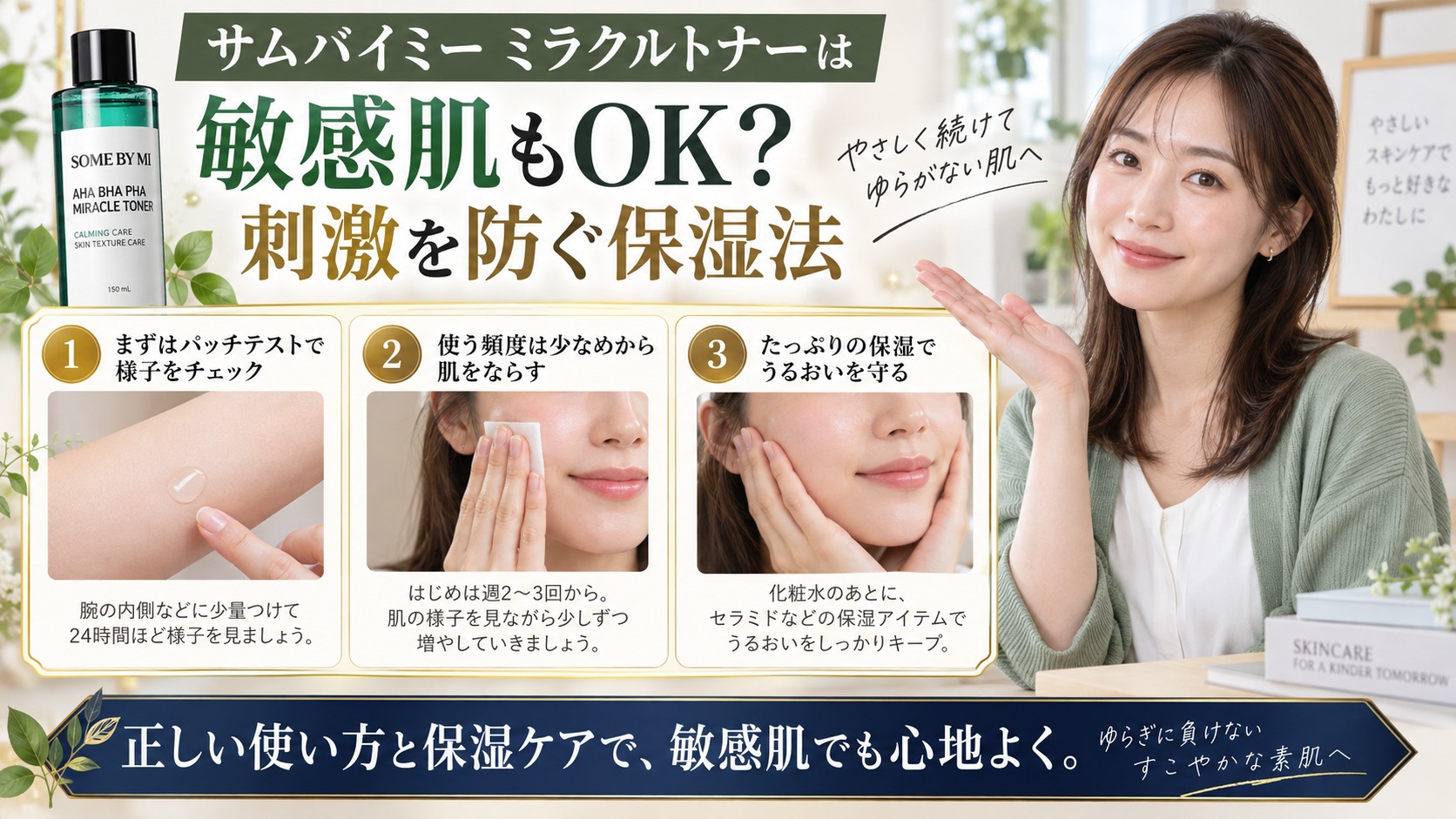 サムバイミーミラクルトナーは敏感肌もOK？刺激を防ぐ保湿法 アイキャッチ