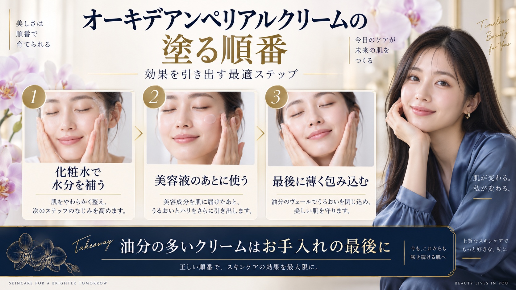 オーキデアンペリアルクリームの塗る順番