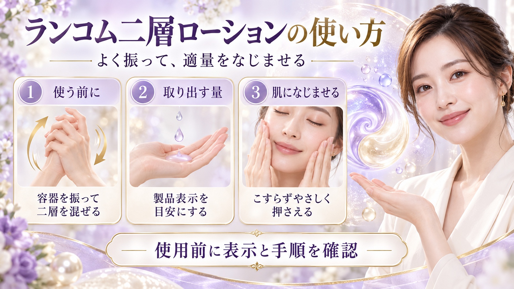 ランコム二層ローションの使い方