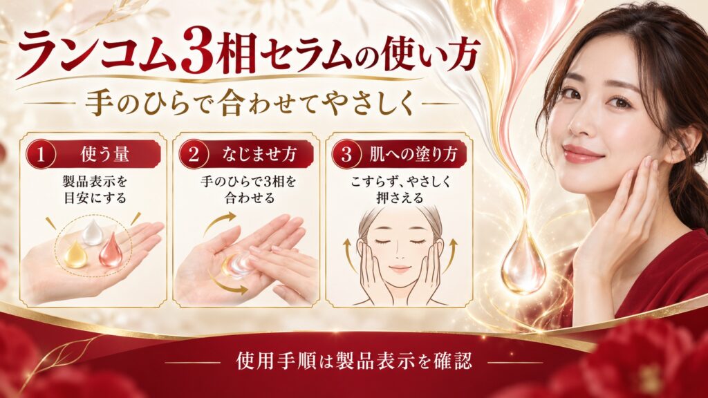 ランコム3相セラムの使い方