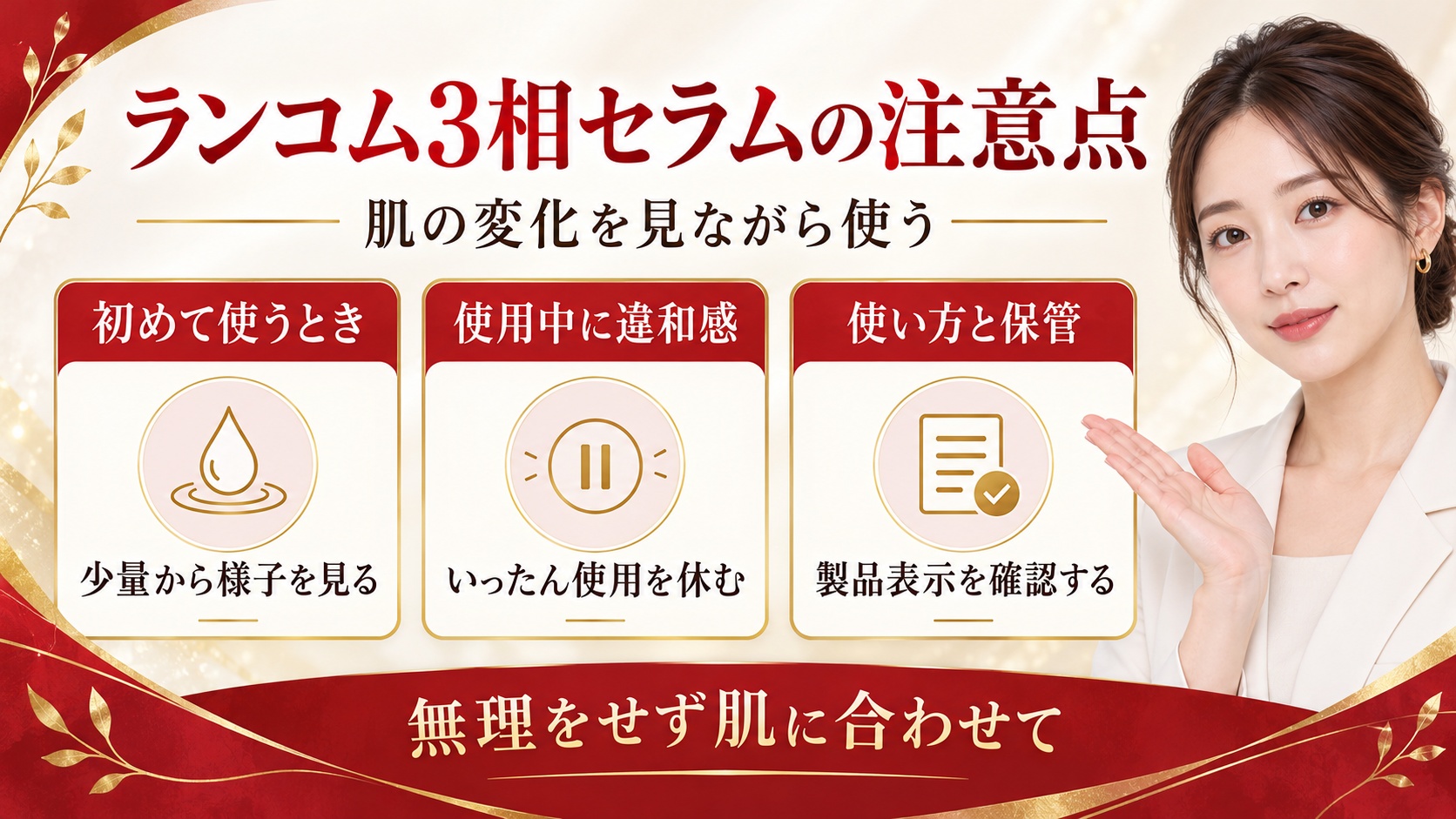 ランコム3相セラムの注意点