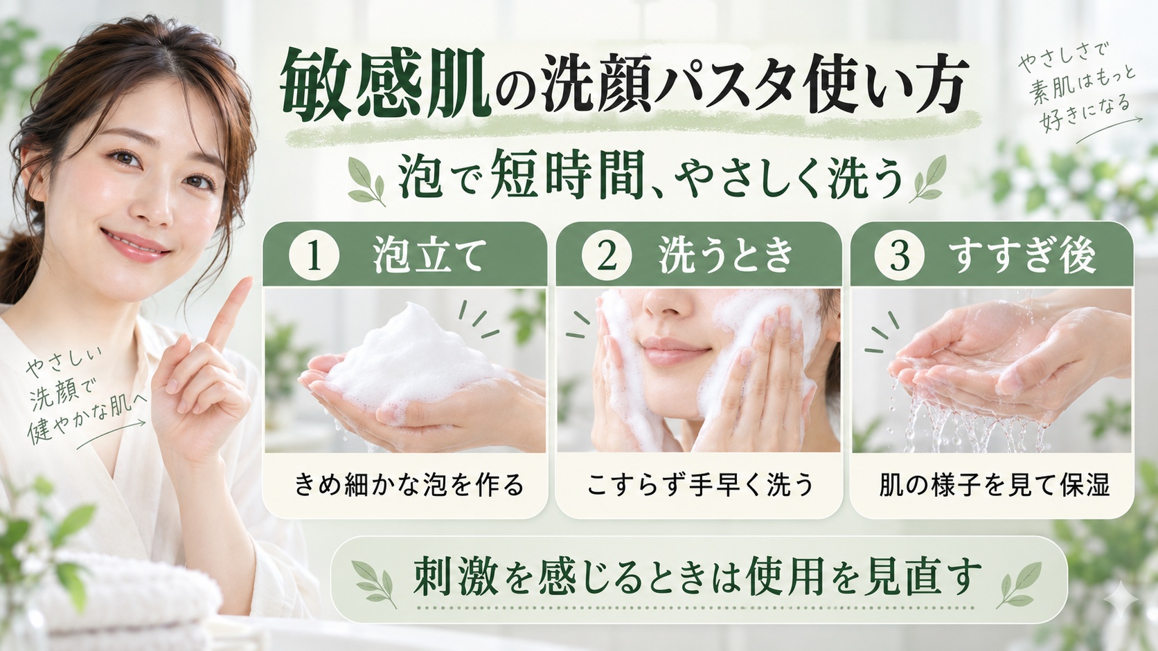 敏感肌の洗顔パスタ使い方