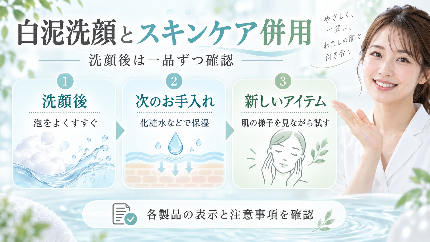 白泥洗顔とスキンケア併用