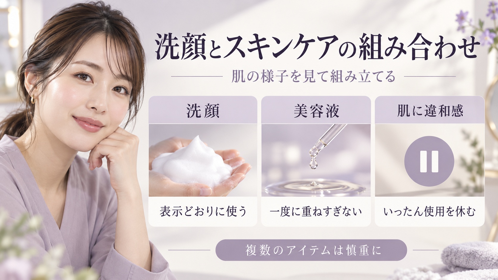 洗顔とスキンケアの組み合わせ