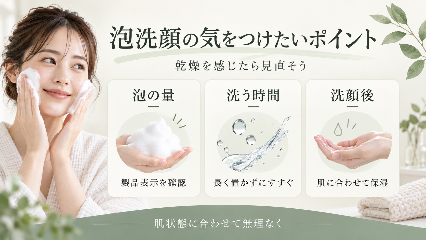 泡洗顔の気をつけたいポイント