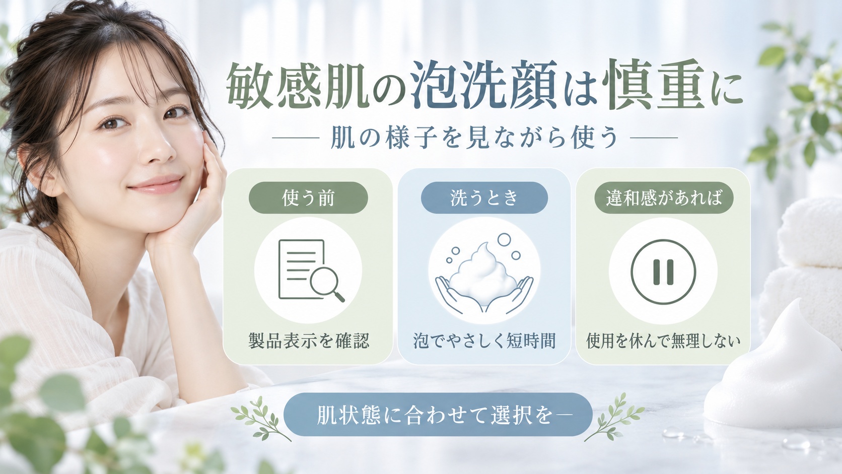 敏感肌の泡洗顔は慎重に