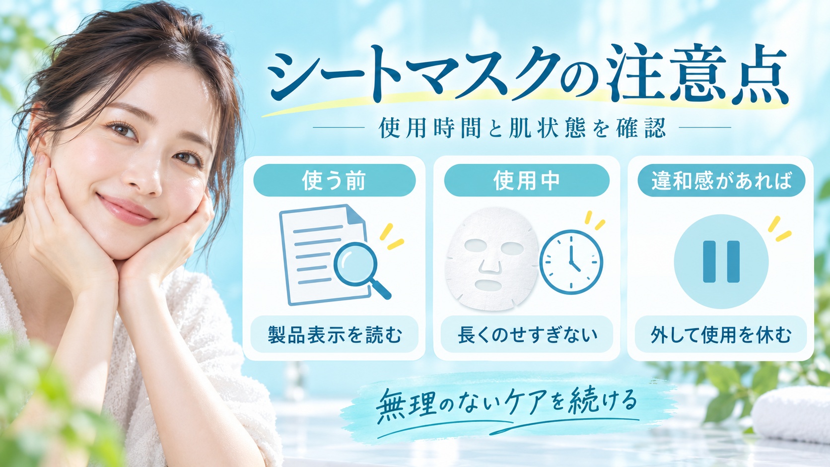 シートマスクの注意点
