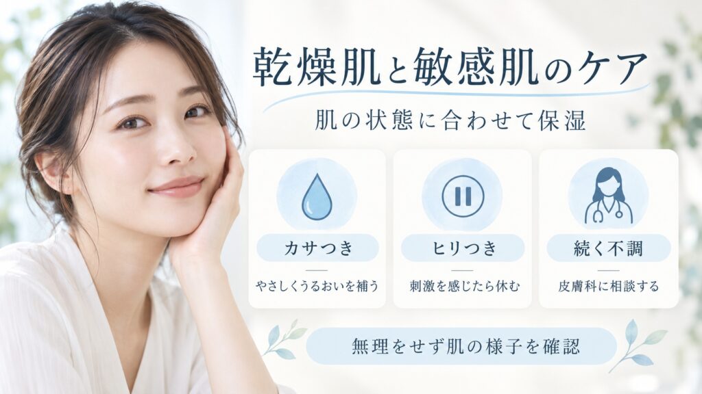 乾燥肌と敏感肌のケア