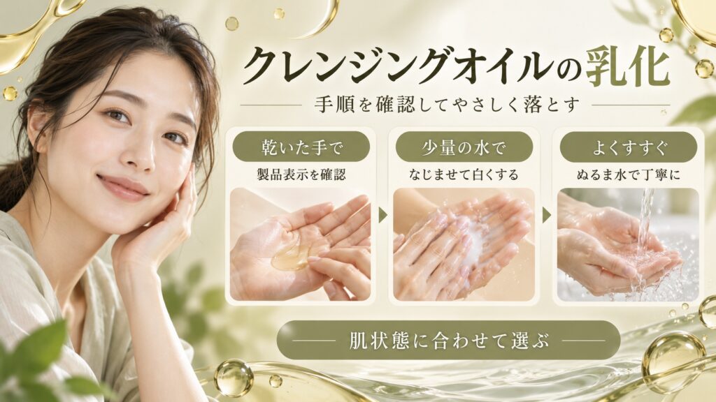 クレンジングオイルの乳化