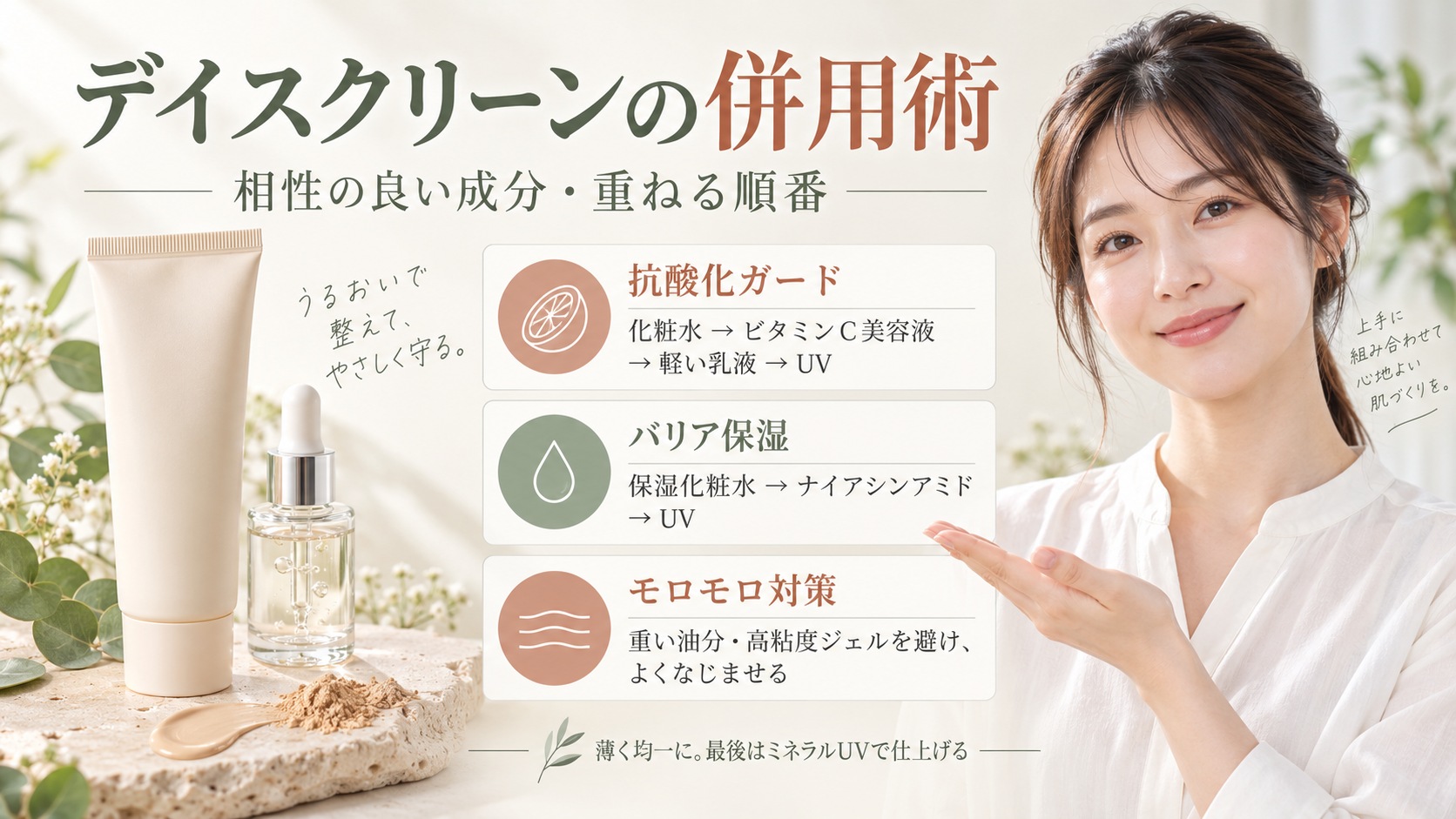 Beauty of Joseonデイスクリーンの併用術|相性の良い成分の記事内容をまとめたアイキャッチ
