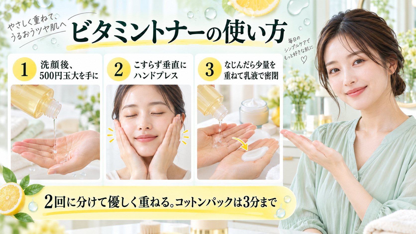 Jumisoビタミングロウブーストトナーの使い方|ツヤ肌重ねづけの記事内容をまとめたアイキャッチ
