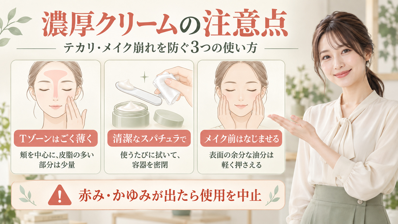 KAHIハンギョブクリームの注意点｜テカリと崩れを防ぐ掟の記事内容をまとめたアイキャッチ