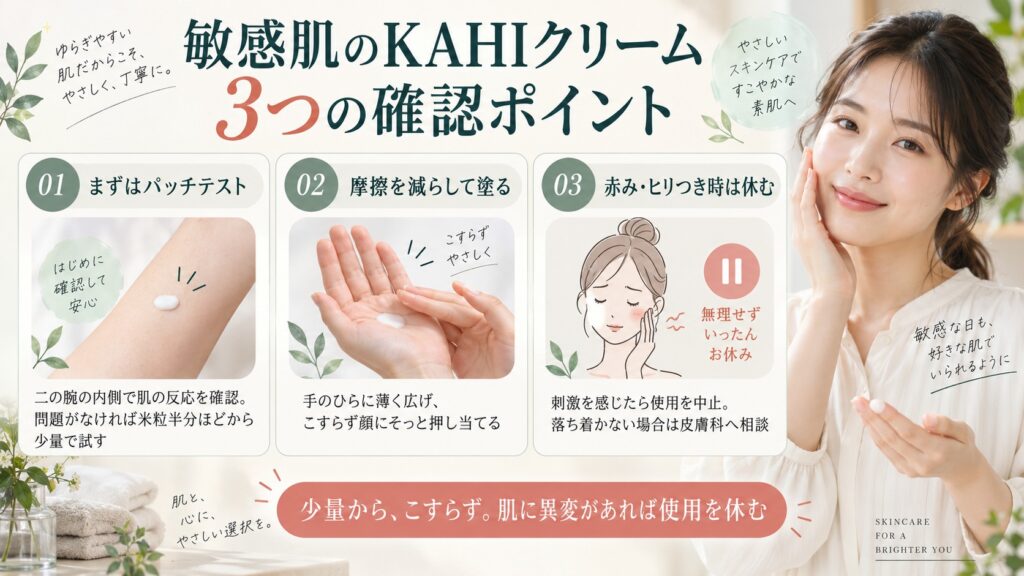 KAHIハンギョブクリーム敏感肌検証｜刺激回避とバリア保護術の記事内容をまとめたアイキャッチ