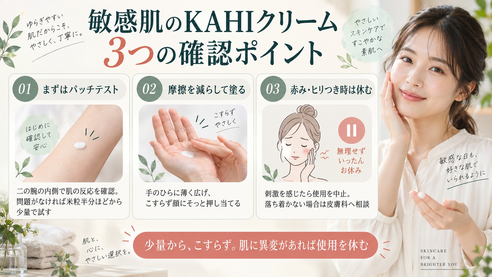 KAHIハンギョブクリーム敏感肌検証｜刺激回避とバリア保護術の記事内容をまとめたアイキャッチ