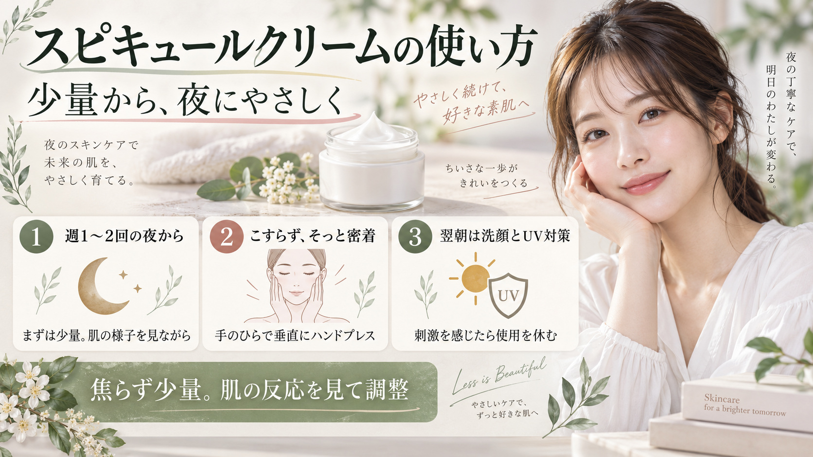 Mary&Mayスピキュールクリーム使い方｜チクチク感と夜の適量の記事内容をまとめたアイキャッチ
