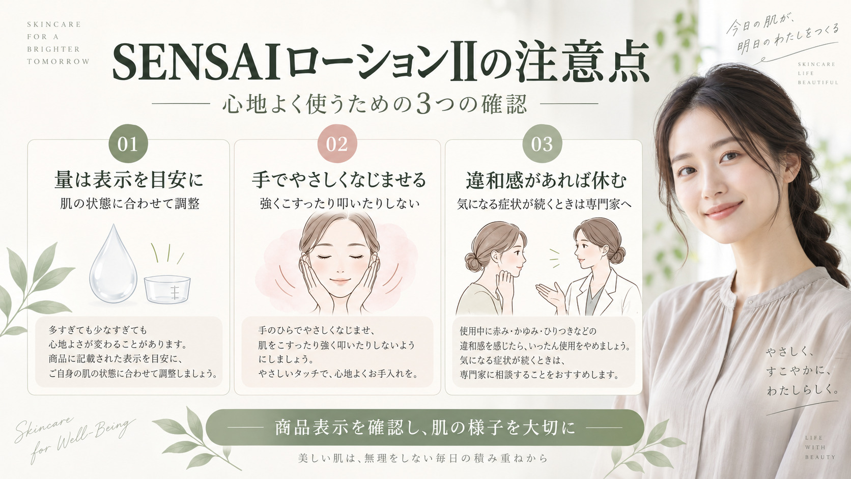 SENSAIローションII注意点｜べたつき・浸透不良を防ぐ落とし穴の記事内容をまとめたアイキャッチ