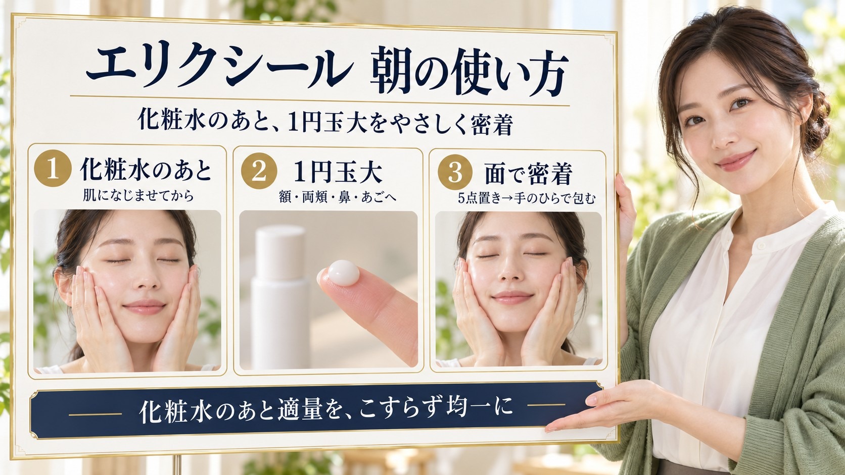 エリクシールデーケアレボリューション+ba使い方!順番と適量のコツ